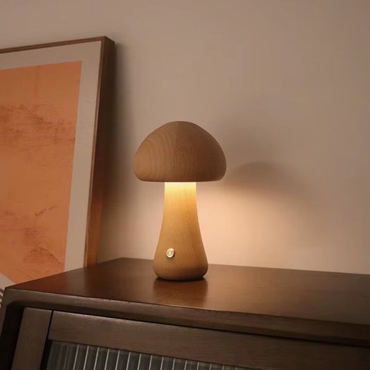 Cute Wooden Mushroom Night Light--Vip