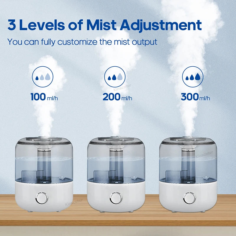 Air Humidifier Wall Plug 220V 110V Electric Humidifier Large Mist Volume 3L Aroma Diffuser Remote Control Timer