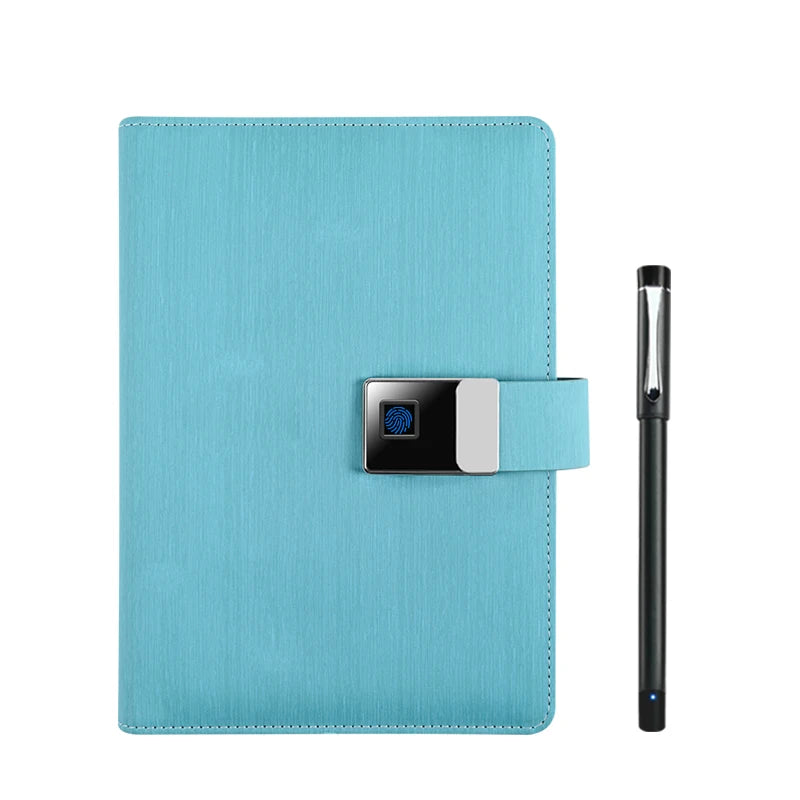 New Leather Smart Notebook Fingerprint Lock Paper Screen Synchronised AI Drawing Notepad 16G U Drive Smart Pen
