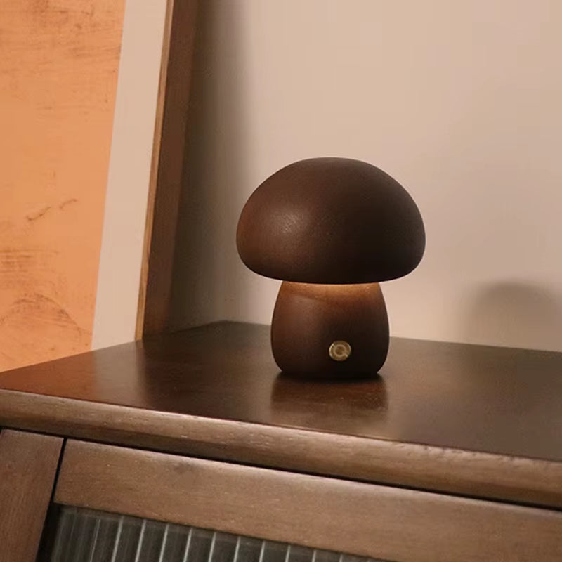 Cute Wooden Mushroom Night Light--Vip