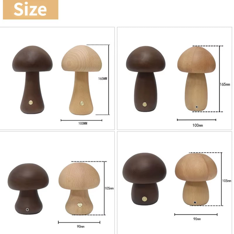 Cute Wooden Mushroom Night Light--Vip