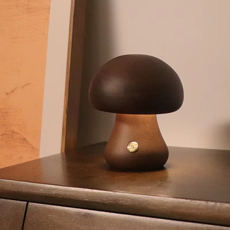 Cute Wooden Mushroom Night Light--Vip