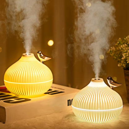 300Ml USB Air Humidifier, Small Onion Style Humidifier with Night Light, Atmosphere Light, Mini-Size USB Air Humidifier for Home