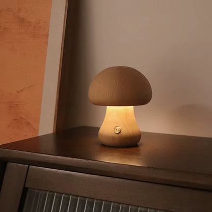 Cute Wooden Mushroom Night Light--Vip
