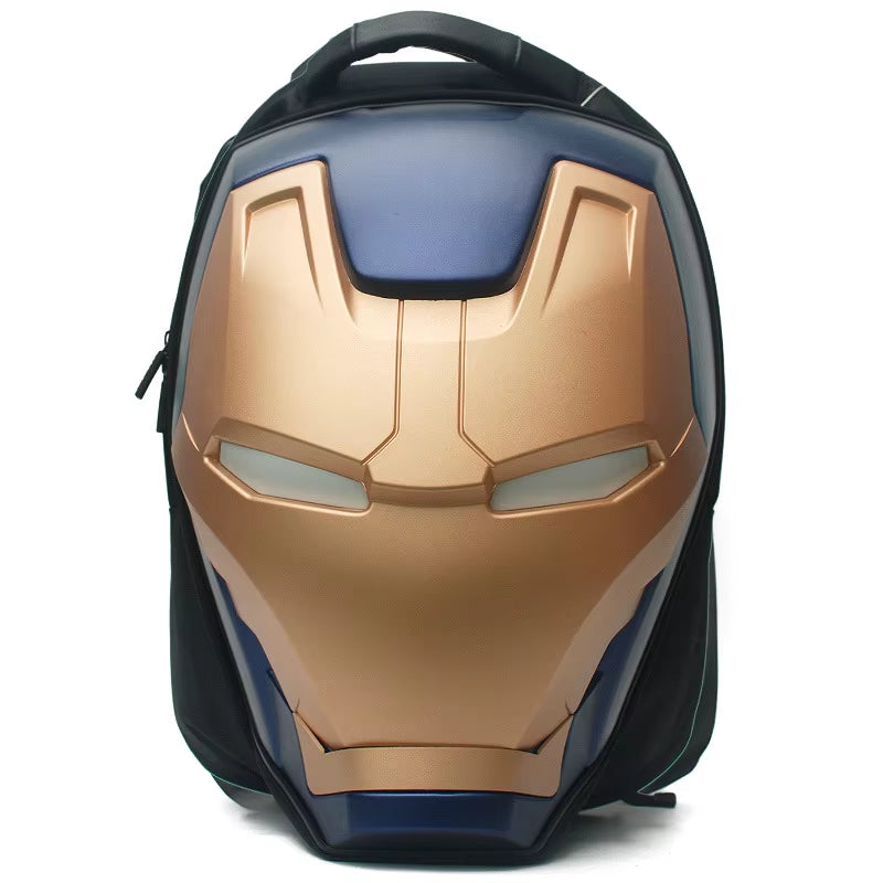 Marvel Iron Man Motorcycle Bag Cartoon Light up Cool Large Backpack Adult Travel Backpack Animation Capacity Helmet Bag Gift