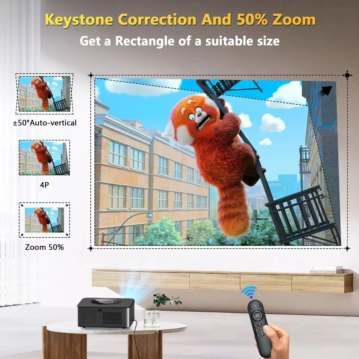 25000 Lumens Android 4K LED Projector 800ANSI Wifi6 Bluetooth Projector Video Home Theater Auto Focus/Keystone Proyector