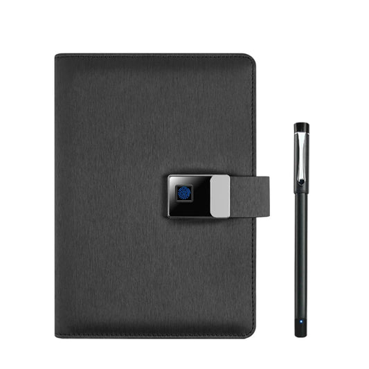 New Leather Smart Notebook Fingerprint Lock Paper Screen Synchronised AI Drawing Notepad 16G U Drive Smart Pen