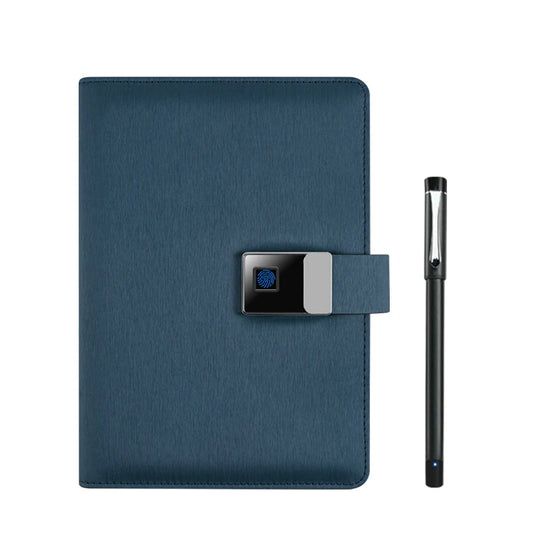 New Leather Smart Notebook Fingerprint Lock Paper Screen Synchronised AI Drawing Notepad 16G U Drive Smart Pen