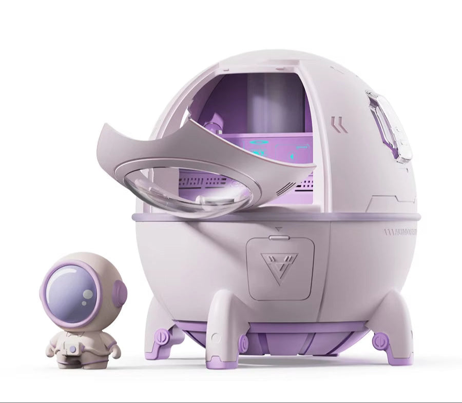 220Ml Space Capsule Air Humidifier USB Plug in Rechargeable Mist Aromatherapy Water Diffuser 7 Colors Atmosphere Light