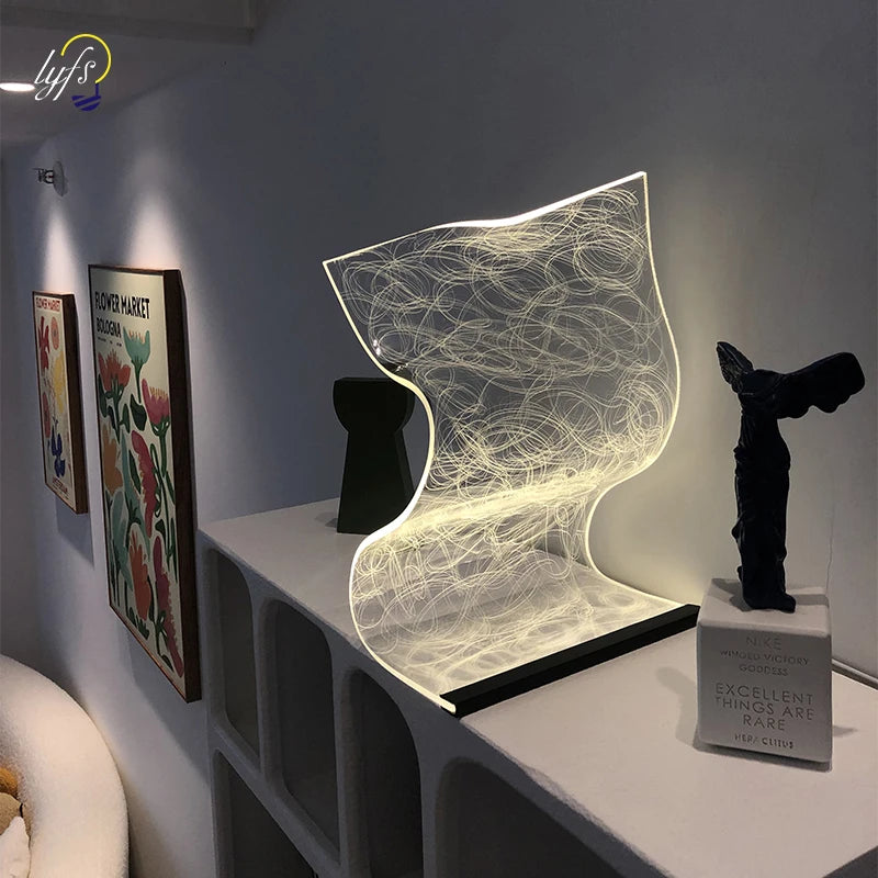 Acrylic LED Table Lamp Stepless Dimming USB Charging Touch Switch Control Home Decoration Bedside Living Room Nordic Desk Lamp