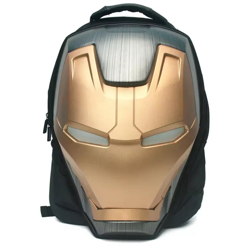 Marvel Iron Man Motorcycle Bag Cartoon Light up Cool Large Backpack Adult Travel Backpack Animation Capacity Helmet Bag Gift