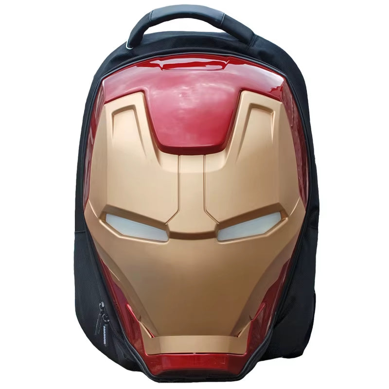 Marvel Iron Man Motorcycle Bag Cartoon Light up Cool Large Backpack Adult Travel Backpack Animation Capacity Helmet Bag Gift